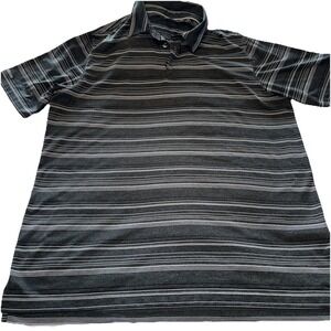 Ashworth Black/Gray Striped Polo XL